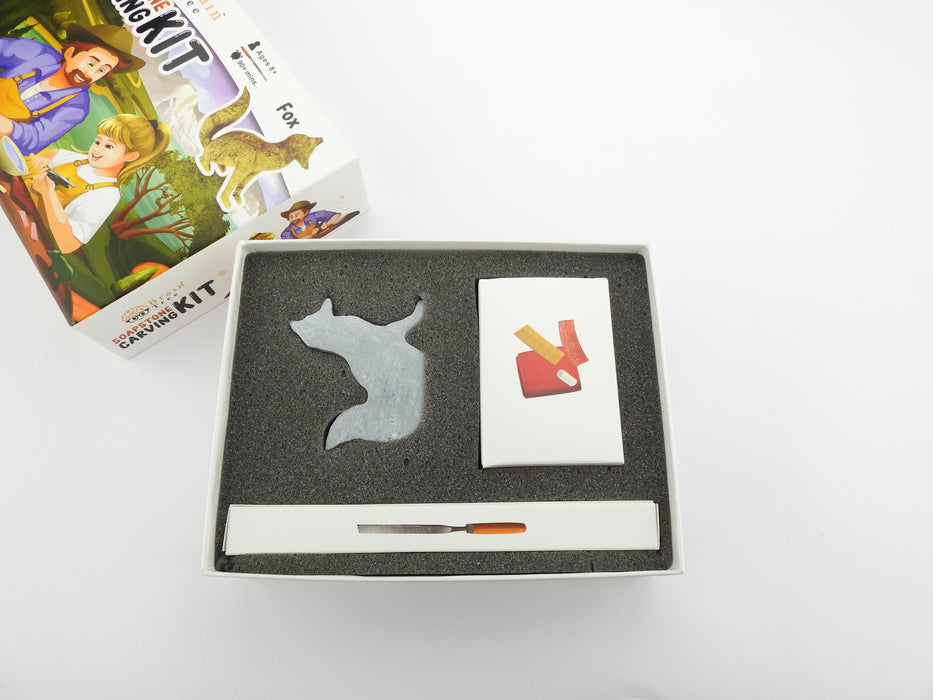 Small Fox Soapstone Carving Kit by Rubble Road - RAM Shop